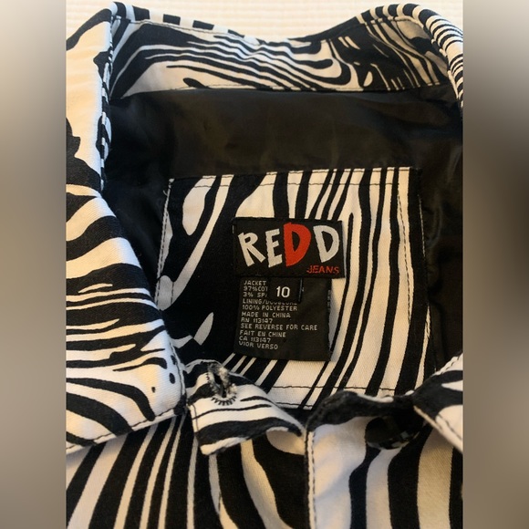 Squiggle Black & White Zebra Denim Jacket - Picture 3 of 4